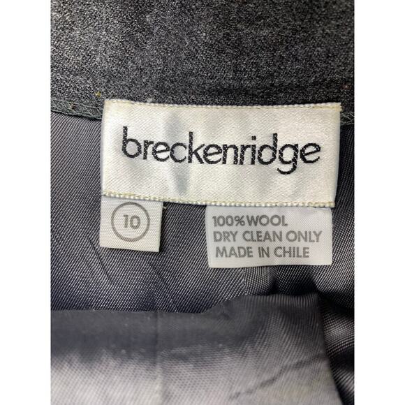 Breckenridge Vintage 90s Grey Wool High Waisted  Corpcore Dess Pants - Size 10 - Picture 5 of 5